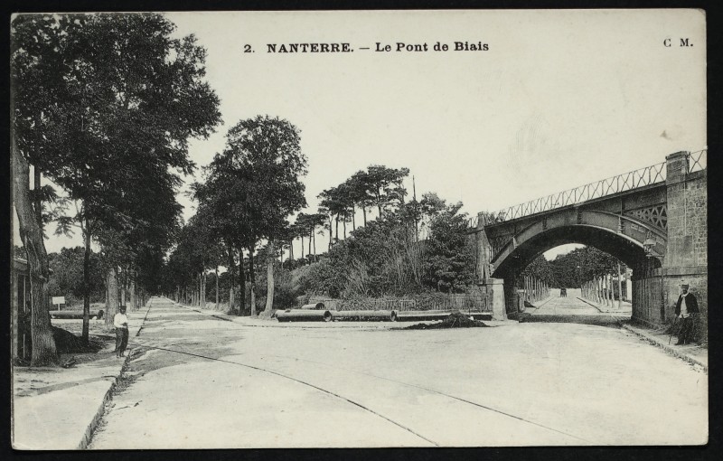 Carte postale ancienne Le Pont de Biais à Nanterre