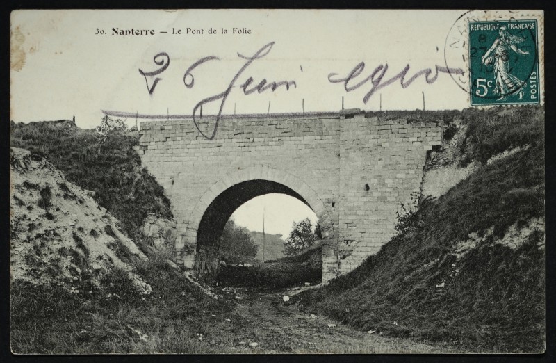 Carte postale ancienne Le Pont de la Folie à Nanterre