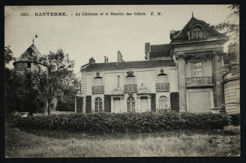 Carte postale ancienne Le Château et le Moulin des Gibets à Nanterre