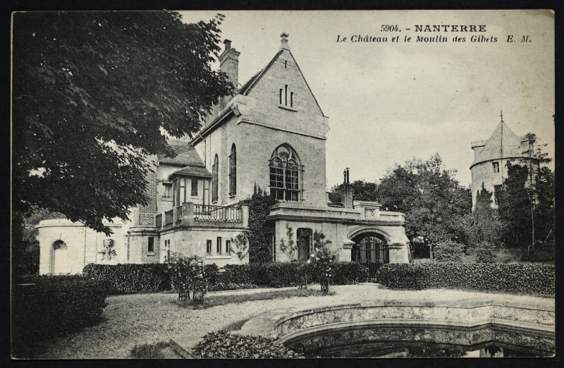 Carte postale ancienne Le Château et le Moulin des Gibets à Nanterre