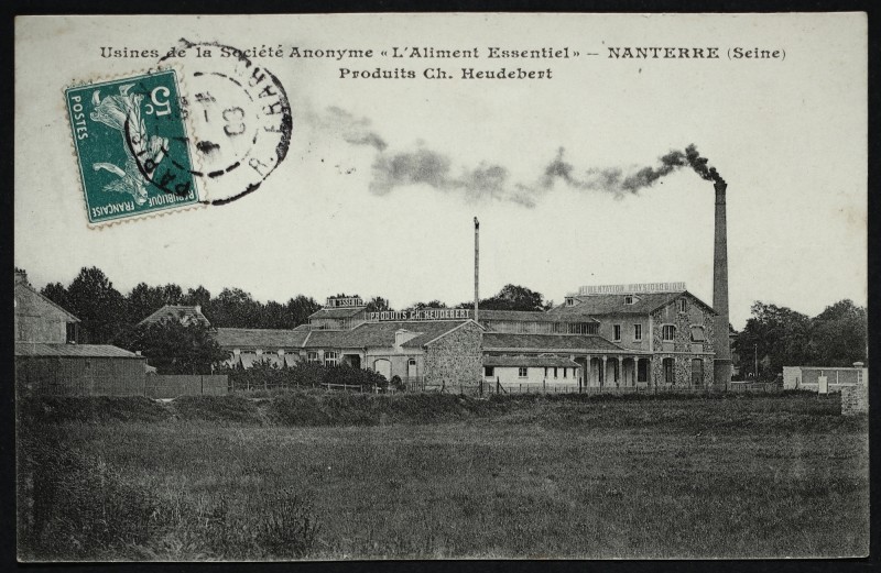 Carte postale ancienne Usines Heudebert à Nanterre