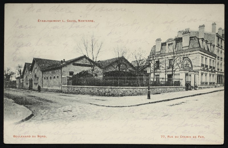 Carte postale ancienne L'établissement L. Gauss à Nanterre