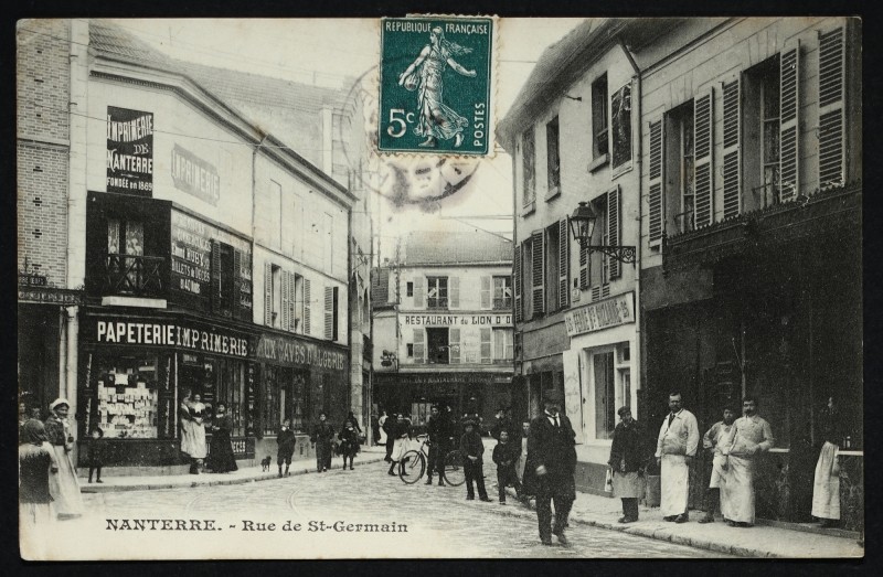 Carte postale ancienne La rue de Saint-Germain à Nanterre