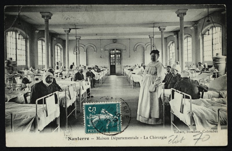 Carte postale ancienne Service de chirurgie de l'hôpital de la Maison départementale à Nanterre