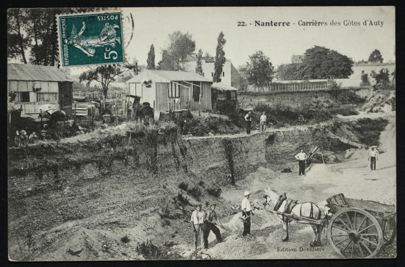 Carte postale ancienne Carrières des Côtes d'Auty à Nanterre