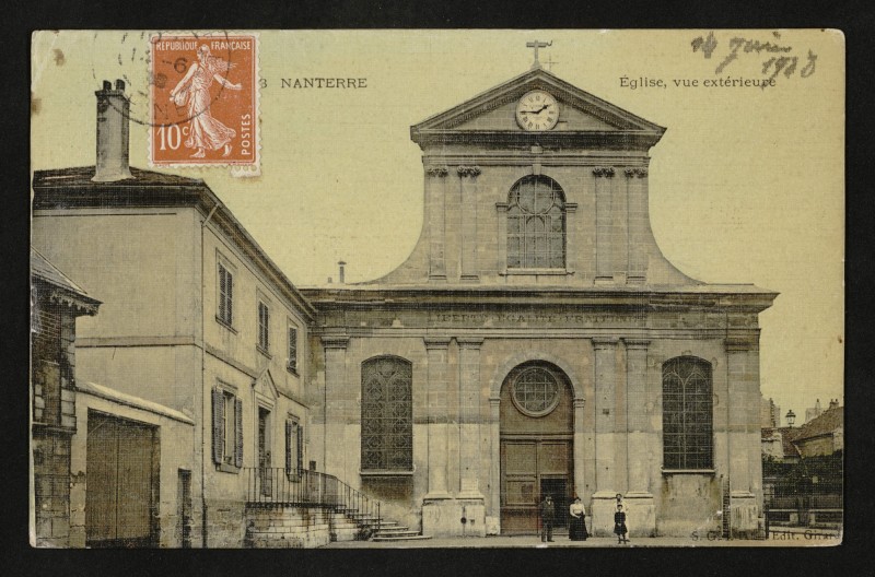 Carte postale ancienne Eglise, Vue extérieure à Nanterre