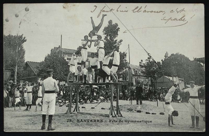 Carte postale ancienne Fête de la gymnastique à Nanterre