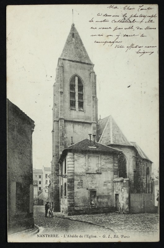 Carte postale ancienne L'abside de l'église à Nanterre