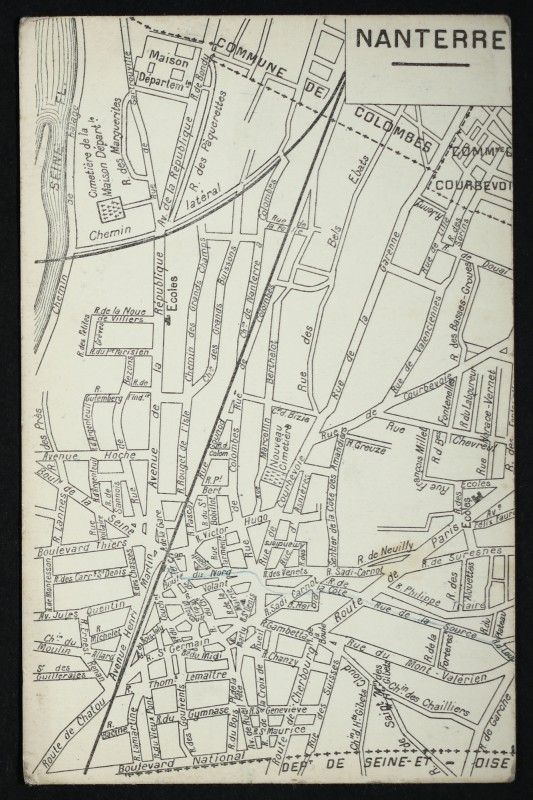 Carte postale ancienne Plan de la ville à Nanterre