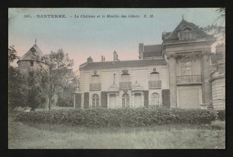 Carte postale ancienne Le Château et le Moulin des Gibets à Nanterre