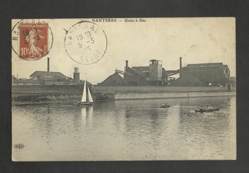 Carte postale ancienne Usine à Gaz à Nanterre