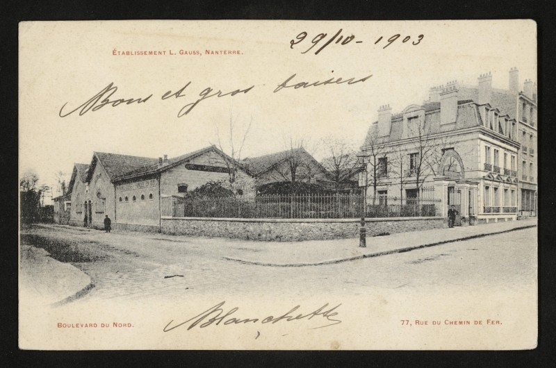 Carte postale ancienne Etablissement L. Gauss, à Nanterre