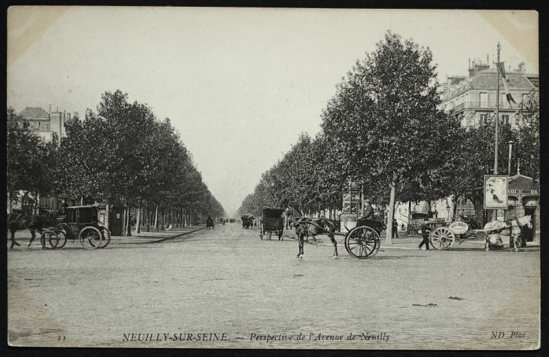 Carte postale ancienne Perspective de l'Avenue de Neuilly à Neuilly-sur-Seine