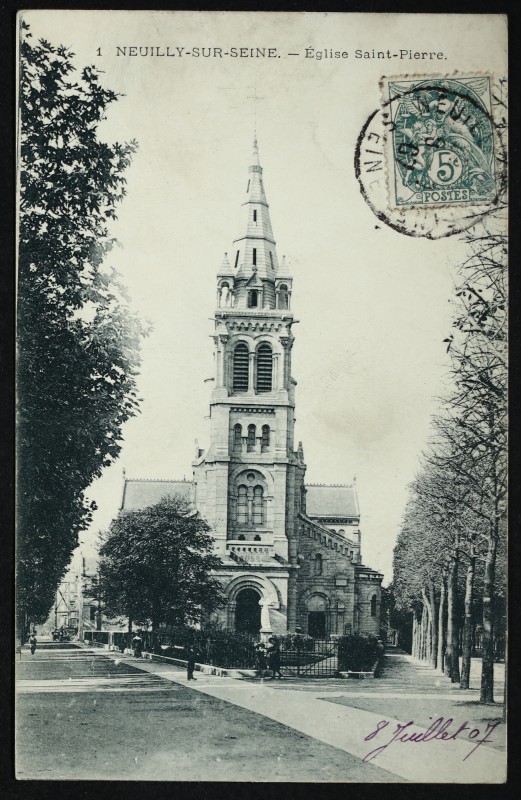 Carte postale ancienne Eglise Saint Pierre à Neuilly-sur-Seine
