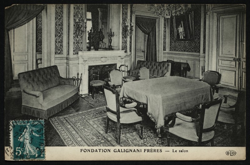 Carte postale ancienne Fondation Galignani Frères - Le salon à Neuilly-sur-Seine