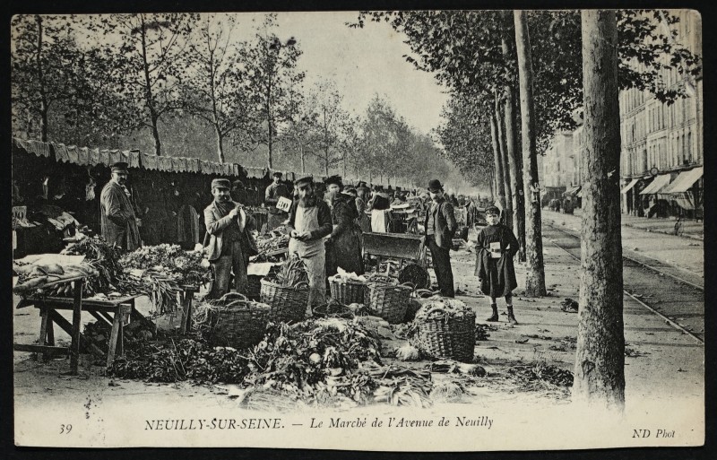 Carte postale ancienne Le Marché de l'Avenue de Neuilly à Neuilly-sur-Seine