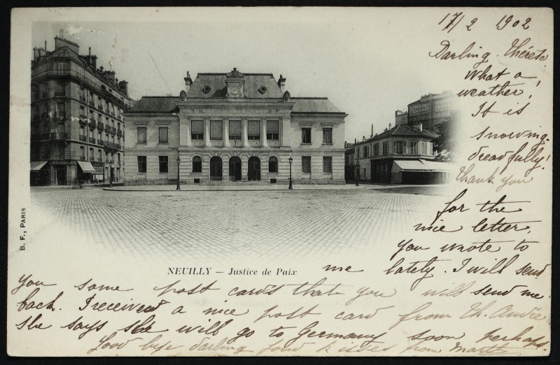 Carte postale ancienne Justice de Paix à Neuilly-sur-Seine