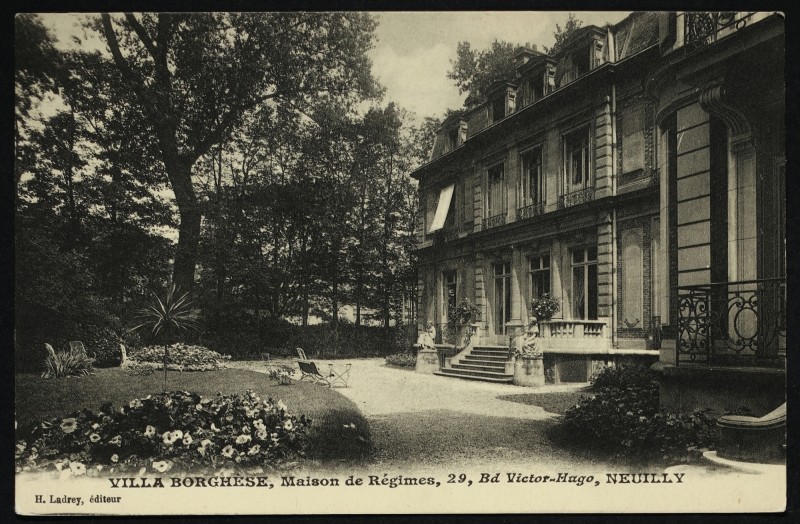 Carte postale ancienne Villa Borghèse, Maison de Régimes, 29 Bd victor-Hugo à Neuilly-sur-Seine