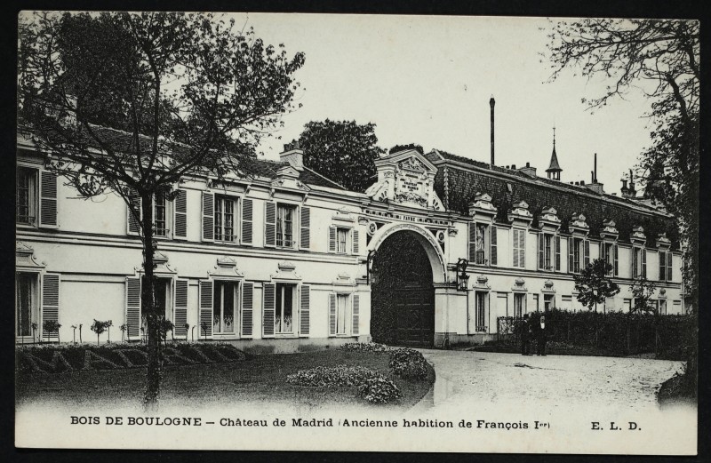 Carte postale ancienne Bois de Boulogne - Château de Madrid (Ancienne habition de François Ier) à Neuilly-sur-Seine