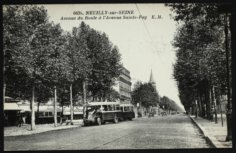 Carte postale ancienne Avenue du Roule à l'Avenue Sainte-Foy à Neuilly-sur-Seine