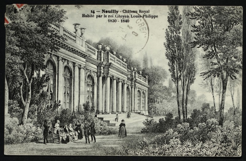 Carte postale ancienne Château Royal Habité par le Roi Citoyen Louis-Philippe (1830-1840) à Neuilly-sur-Seine