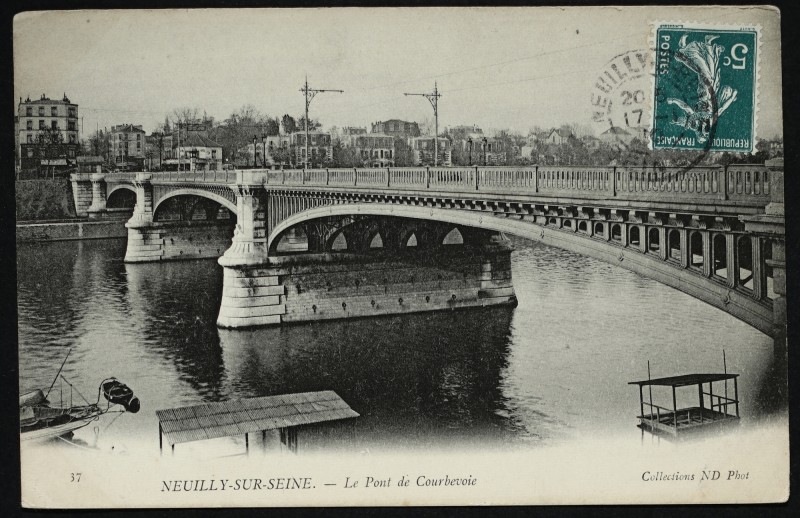 Carte postale ancienne Le Pont de Courbevoie à Neuilly-sur-Seine