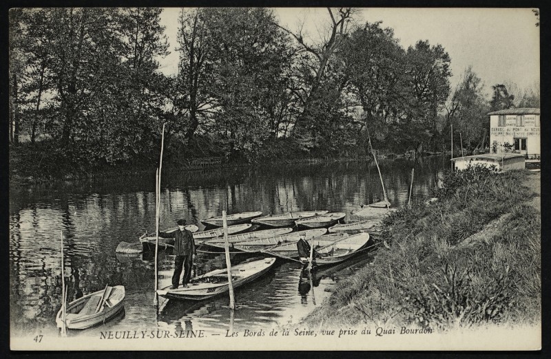 Carte postale ancienne Les Bords de la Seine, vue prise du Quai Bourbon à Neuilly-sur-Seine