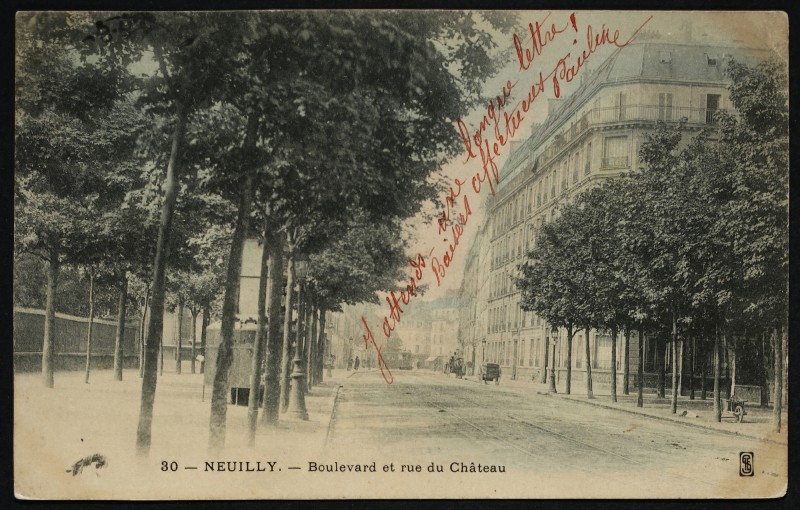 Carte postale ancienne Boulevard et rue du Château à Neuilly-sur-Seine