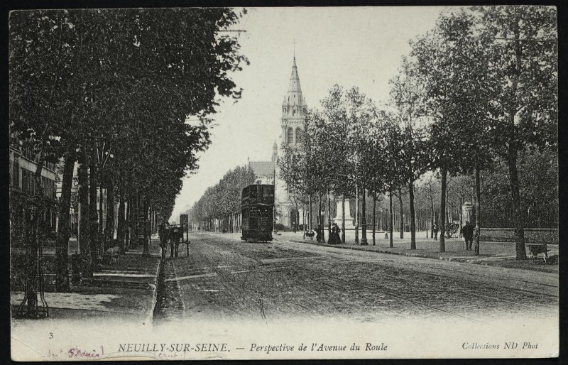 Carte postale ancienne Perspective de l'Avenue du Roule à Neuilly-sur-Seine