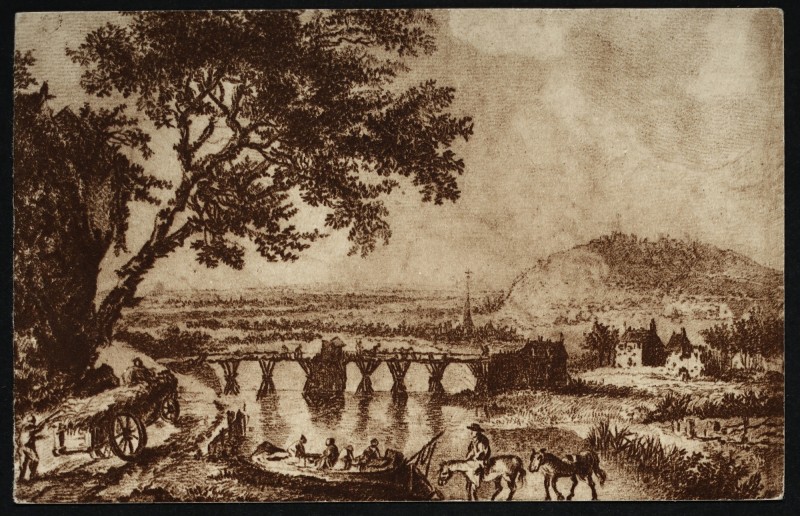 Carte postale ancienne L'Ancien pont de bois de Neuilly d'après une Sanguine du XVIIIè Siècle à Neuilly-sur-Seine