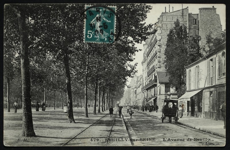Carte postale ancienne L'Avenue de Neuilly à Neuilly-sur-Seine