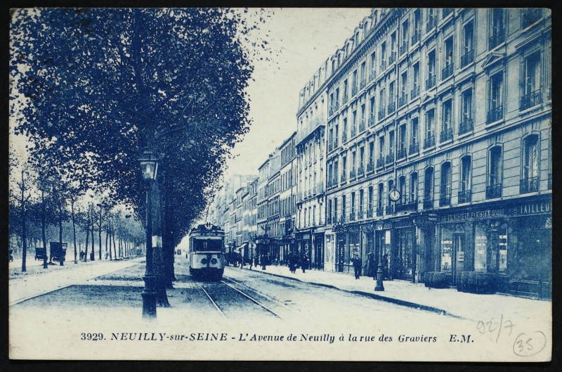 Carte postale ancienne L'Avenue de Neuilly à la rue des Graviers à Neuilly-sur-Seine