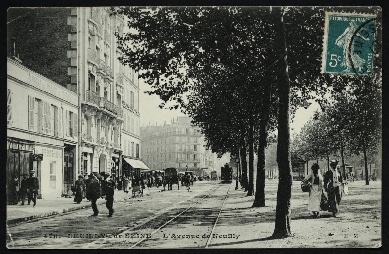 Carte postale ancienne L'Avenue de Neuilly à Neuilly-sur-Seine