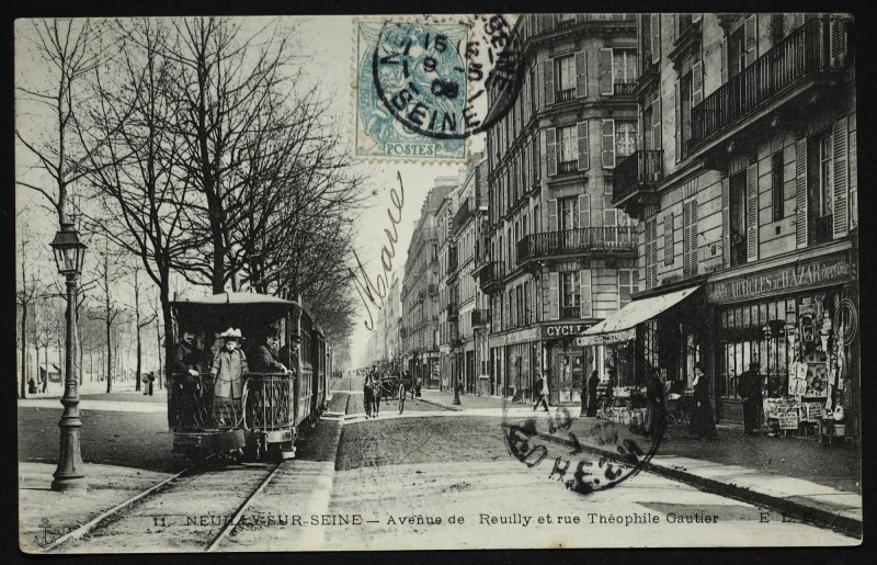 Carte postale ancienne L'Avenue de Neuilly et rue Théophile Gautier à Neuilly-sur-Seine