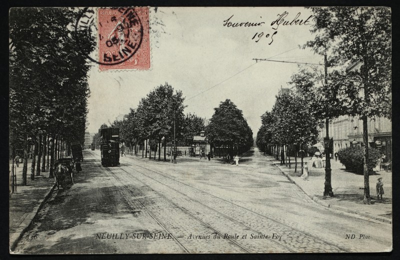 Carte postale ancienne Avenues du Roule et Sainte-Foy à Neuilly-sur-Seine