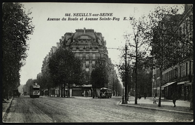 Carte postale ancienne Avenue du Roule et Avenue Sainte-Foy à Neuilly-sur-Seine