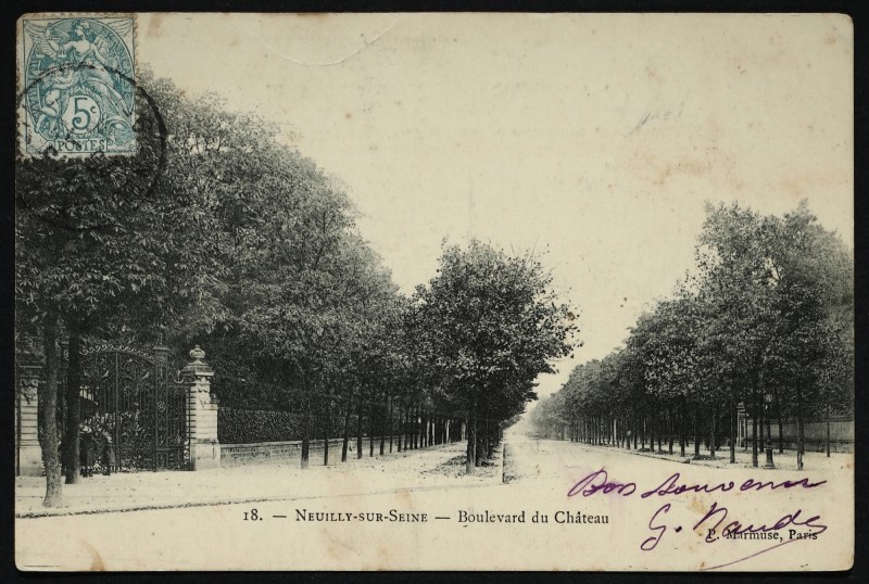 Carte postale ancienne Boulevard du Château à Neuilly-sur-Seine