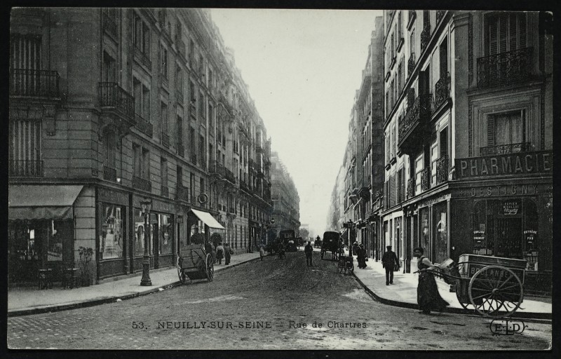 Carte postale ancienne Rue de Chartres à Neuilly-sur-Seine