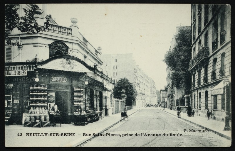 Carte postale ancienne Rue Saint-pierre, prise de l'Avenue du Roule à Neuilly-sur-Seine