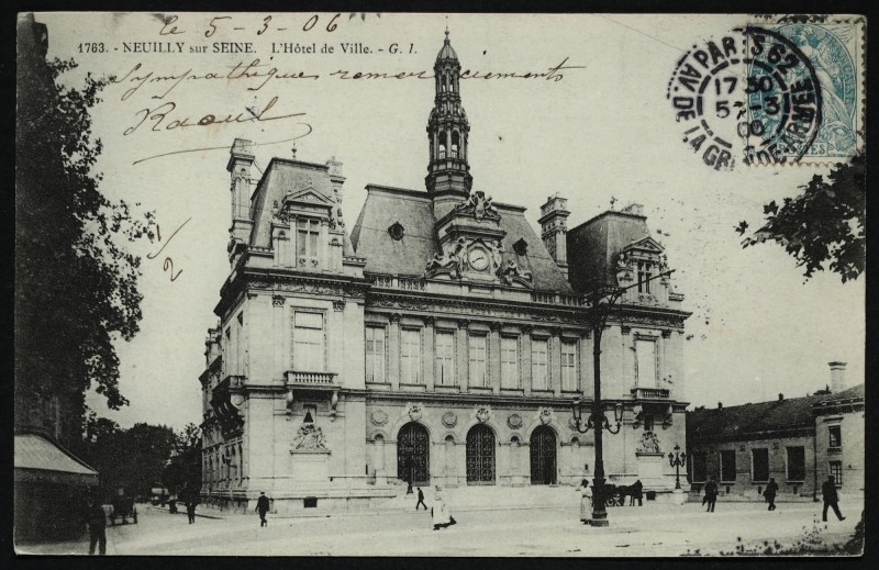 Carte postale ancienne Neuilly sur Seine L'Hotel de Ville à Neuilly-sur-Seine
