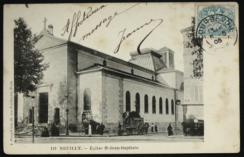Carte postale ancienne Eglise St-Jean-Baptiste à Neuilly-sur-Seine