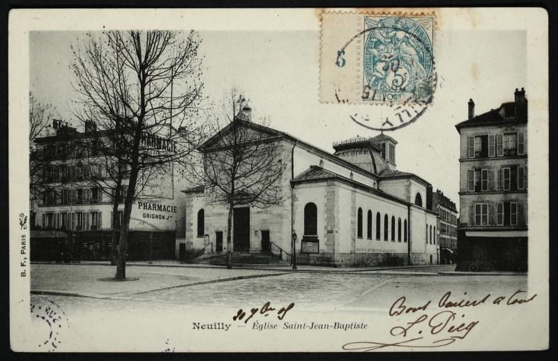 Carte postale ancienne L'église Saint-Jean-Baptiste à Neuilly-sur-Seine