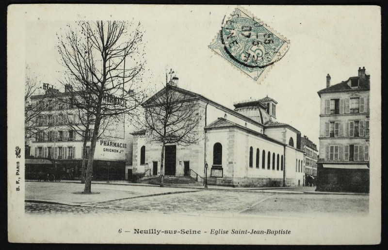 Carte postale ancienne L'église Saint-Jean-Baptiste à Neuilly-sur-Seine