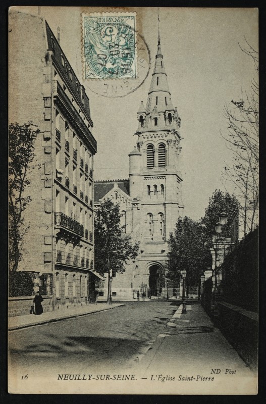 Carte postale ancienne L'Eglise Saint-Pierre à Neuilly-sur-Seine
