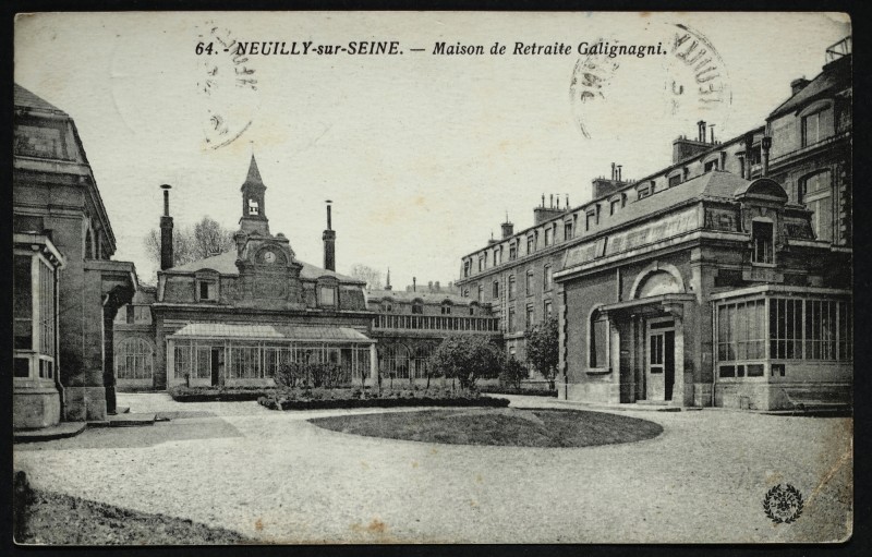 Carte postale ancienne Maison de Retraite Galignagni (sic) à Neuilly-sur-Seine