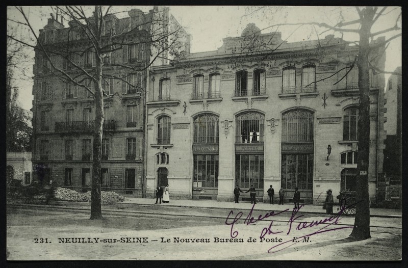 Carte postale ancienne Le Nouveau Bureau de Poste à Neuilly-sur-Seine