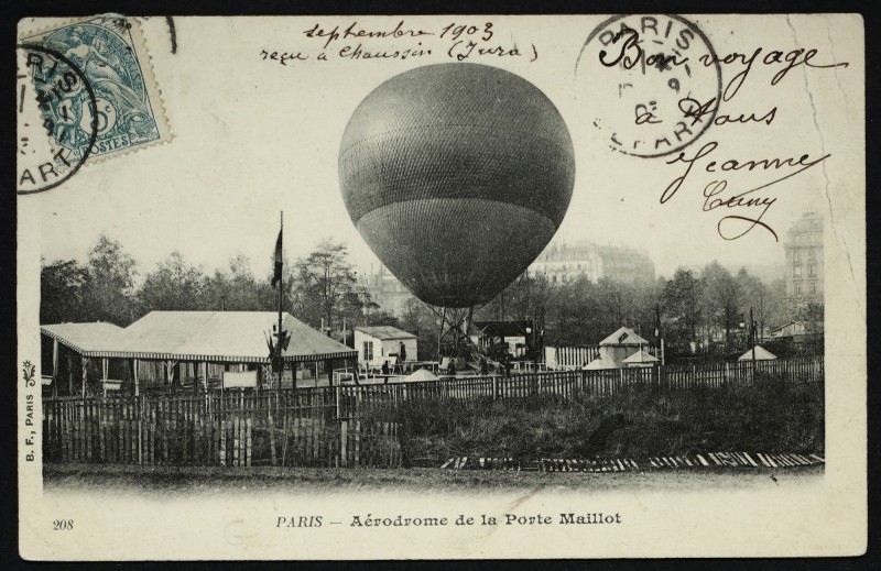Carte postale ancienne Aérodrome de la Porte Maillot à Paris 17e