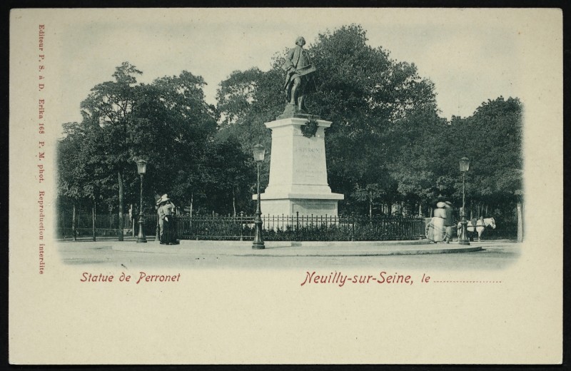 Carte postale ancienne Statue de Perronet à Neuilly-sur-Seine