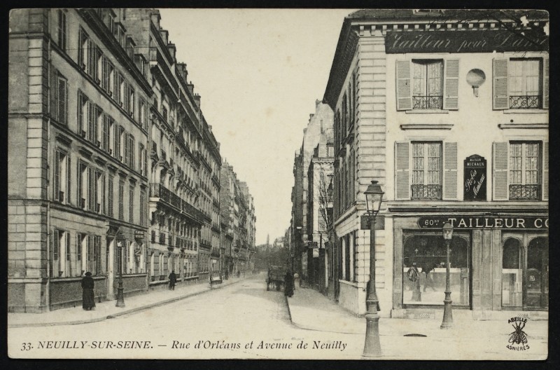 Carte postale ancienne Rue d'Orléans et Avenue de Neuilly à Neuilly-sur-Seine