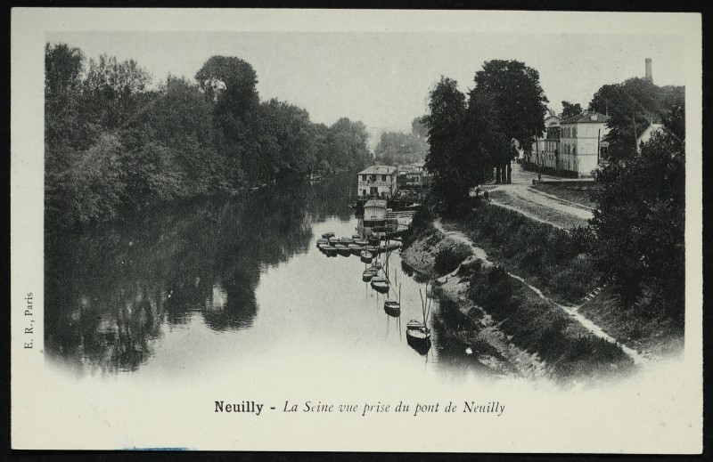 Carte postale ancienne La Seine vue prise du pont de Neuilly à Neuilly-sur-Seine